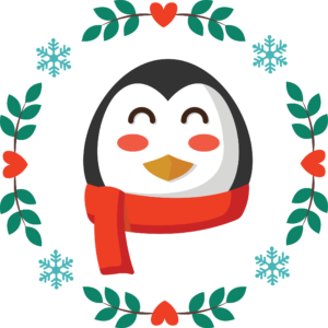 Penguin with Xmas scarf